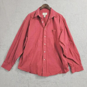 Eddie Bauer Rugged Mens XL Red Button-Up Cotton Shirt  4PT